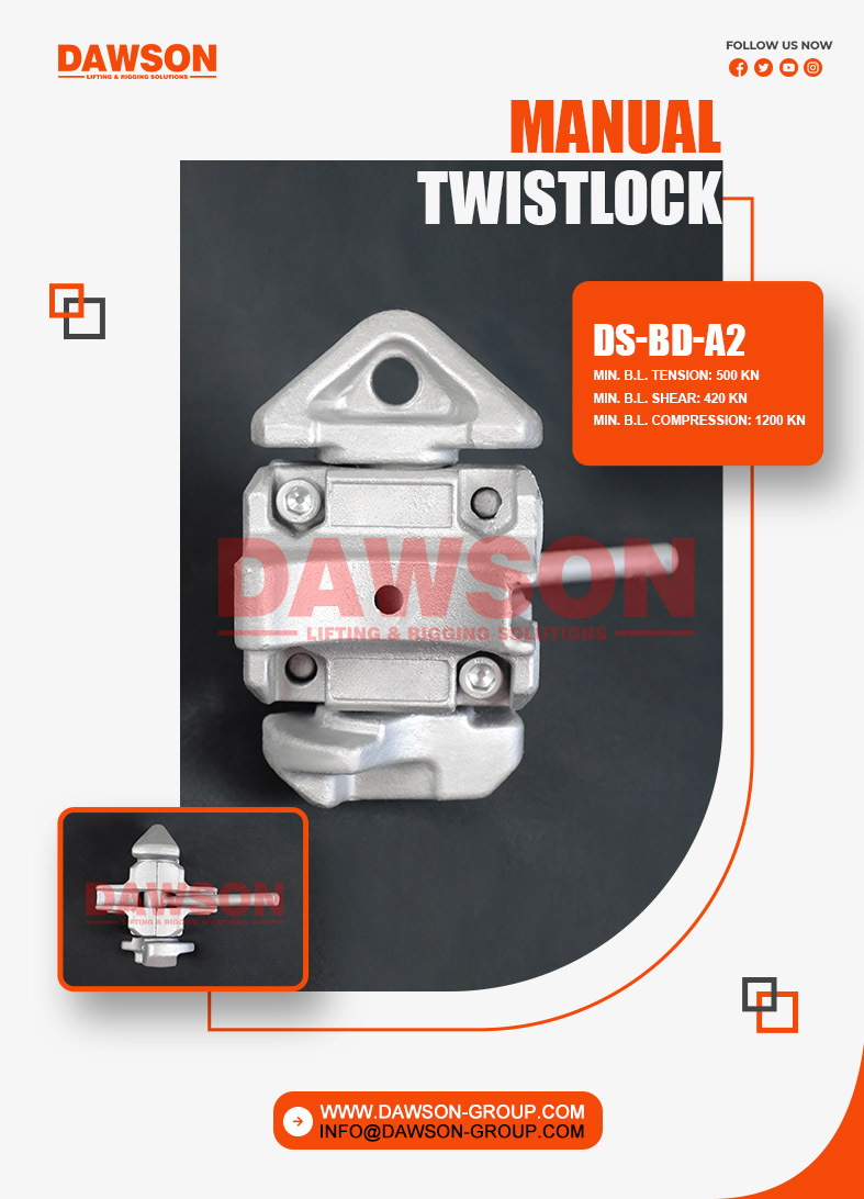 Dawsonrigging's tweet image. China DAWSON BRAND DS-BD-A2 Manual Twistlock, Shipping Container Lashing Twist Lock
#TWISTLOCK #MANUALTWISTLOCK #CONTAINERLASHING #DAWSON #LASHING