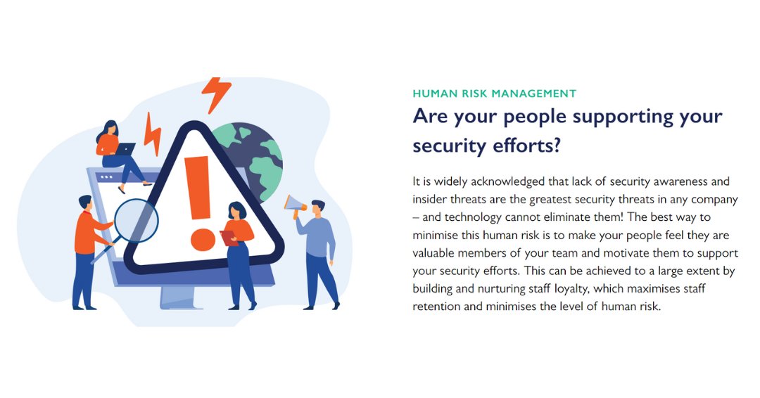 From encouraging a culture of compliance to safeguarding sensitive data and promoting employee well-being, our dedicated team is here to help you master the intricacies of #Human #Risk #Management.

#HumanRiskManagement #SecurityAwareness