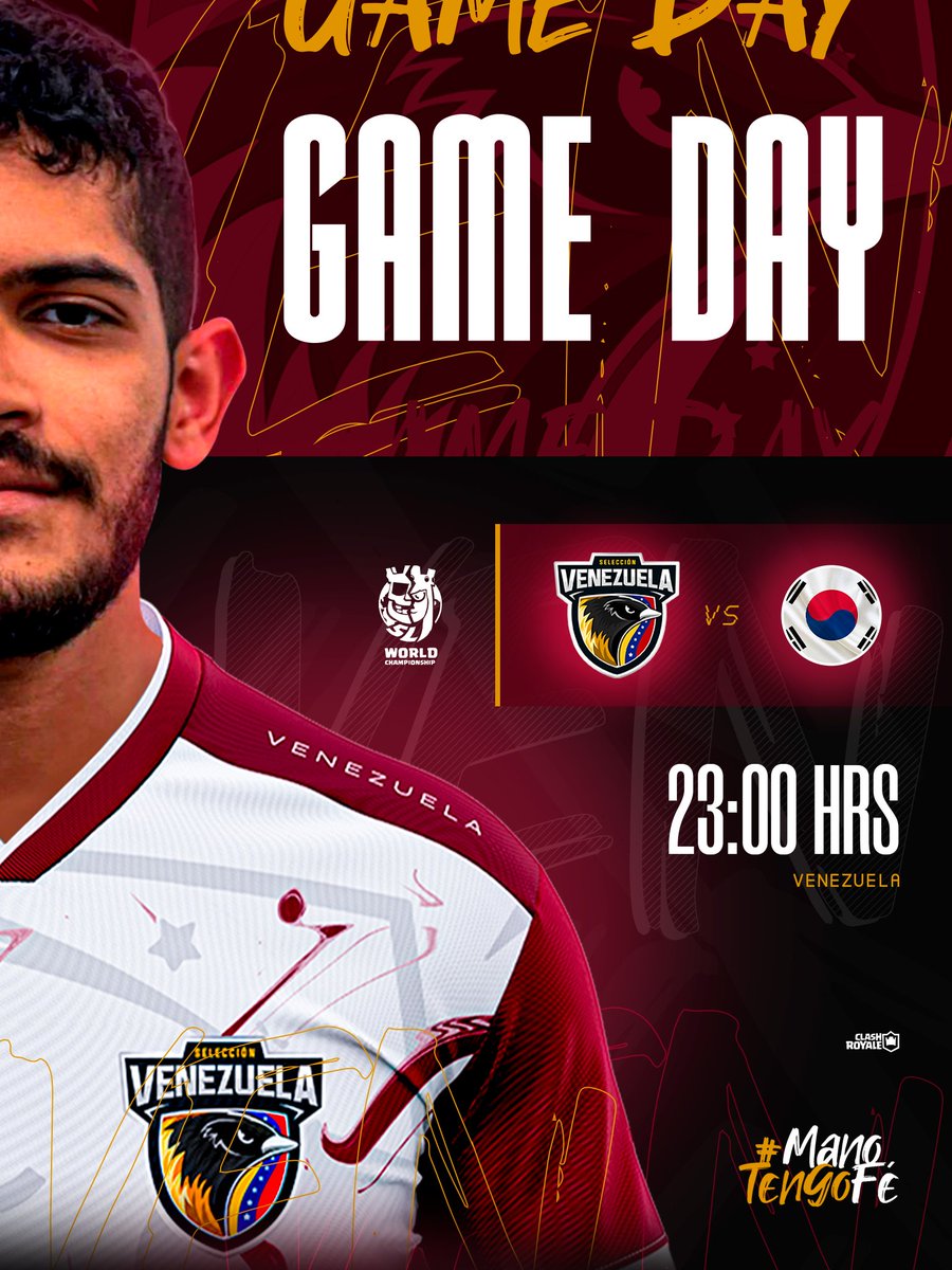 Venezuela Clash Royale ๐ป๐ช (@seleccionvzlacr) on Twitter photo #CR | ยกMatchDay! ๐ด
ยกSegunda jornada para nuestra Vinotinto, una gran oportunidad para sumar puntos y demostrar de que estamos hechos!
Esta noche nuestros guerreros se miden ante <a href="/Team_Korea_CR/">Team Korea CR</a>, ยกHoy mรกs que nunca todos somos La Vinotinto, hoy todos tenemos fรฉ!
#ManoTengoFรฉ #CR | ยกMatchDay! ๐ด
ยกSegunda jornada para nuestra Vinotinto, una gran oportunidad para sumar puntos y demostrar de que estamos hechos!
Esta noche nuestros guerreros se miden ante <a href="/Team_Korea_CR/">Team Korea CR</a>, ยกHoy mรกs que nunca todos somos La Vinotinto, hoy todos tenemos fรฉ!
#ManoTengoFรฉ