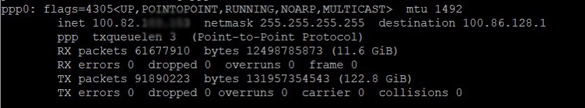 PhilGMartin's tweet photo. @andrewcheeky Thats one of router’s ppp config on Flow. Notice the 100.82.x.x ip range. https://t.co/qdorVuBPAq