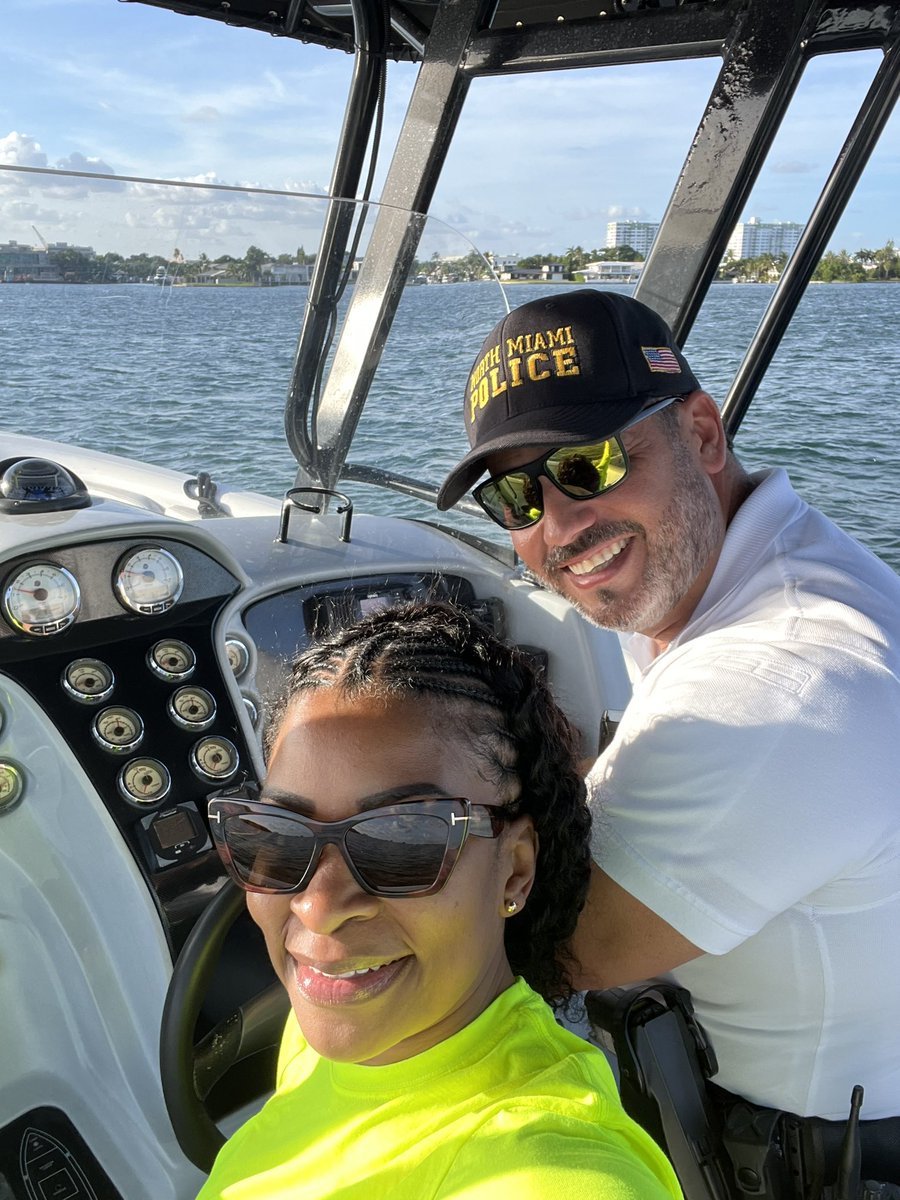 ChiefGauseNMPD's tweet photo. A great day to patrol our waterways with Ofc. Sosa of the @NorthMiamiPD Marine Patrol Unit. The unit is an extension of the patrol force of the @NorthMiamiPD. ๐ when you see them on the waterways within the @NoMiNews. โด๏ธ ๐โ๏ธ#makingapositiveimpact https://t.co/umYoEHvNAG