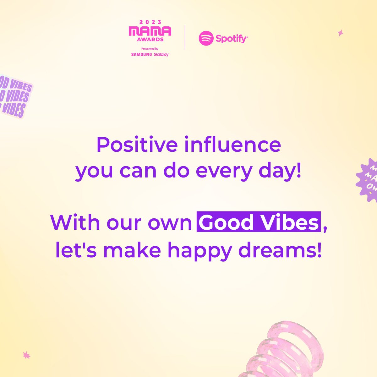 [#2023MAMA] DONATION EVENT with <a href="/SpotifyKpop/">Spotify ❤️ K-Pop</a> <a href="/UNESCO/">UNESCO 🏛️ #Education #Sciences #Culture 🇺🇳</a>

Your vote becomes a donation!💝
Support girls' dreams with 2023 MAMA AWARDS vote.

📅 Period - 23.11.7 (TUE) - 11. 20 (MON)
📌Voting Platform - Mnet Plus / Spotify Playlist 
(* The vote counts only songs from the official