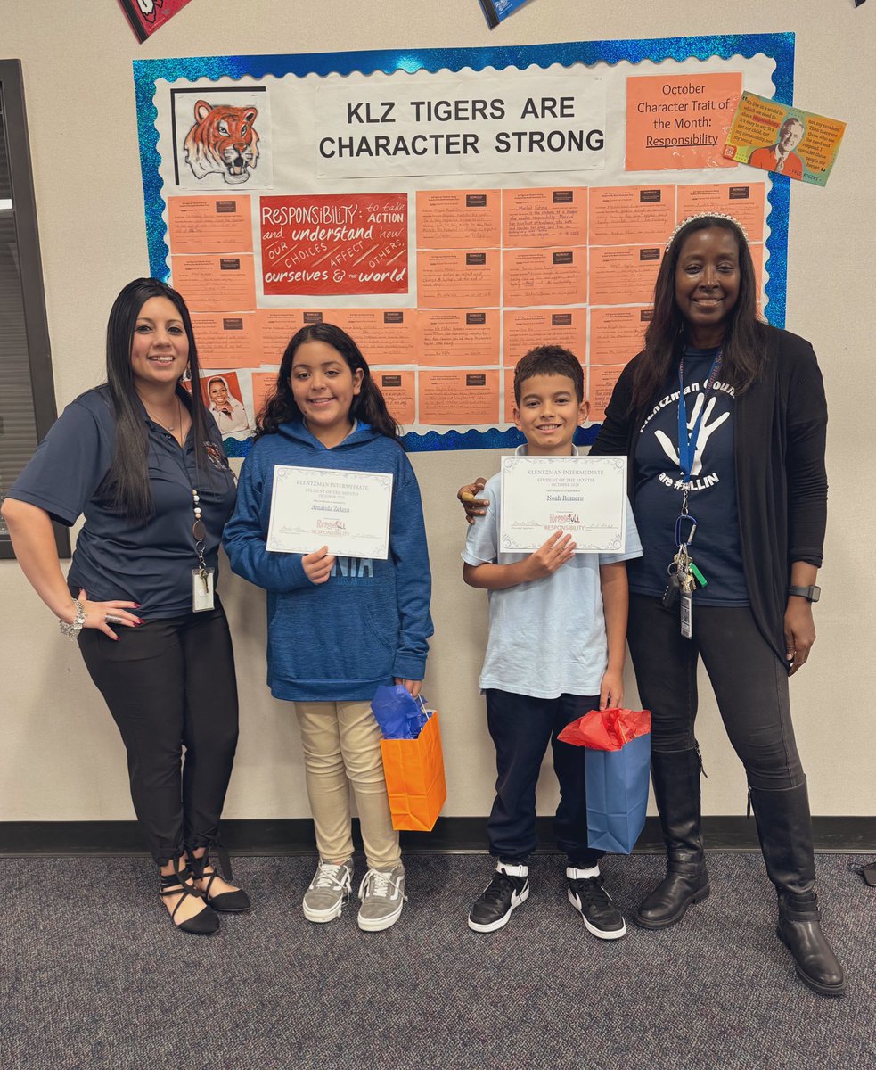KLZ Tigers are Character Strong 💙🧡 October Students of the Month - Thank you for being purposefull with Responsibility 😊@AliefCounseling @KlentzmanTigers