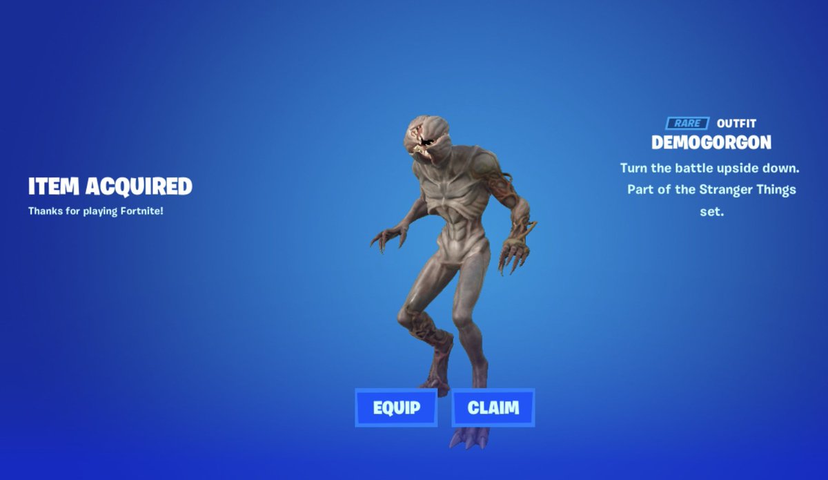 Turn that frown upside-down, Demogorgon! Finally got my claws on this beast, using @Lewis_N420's code 'THE420G' in the #FortniteOG  item shop! 
#The420GFam #FortniteChapter1 #StrangerThingsDay