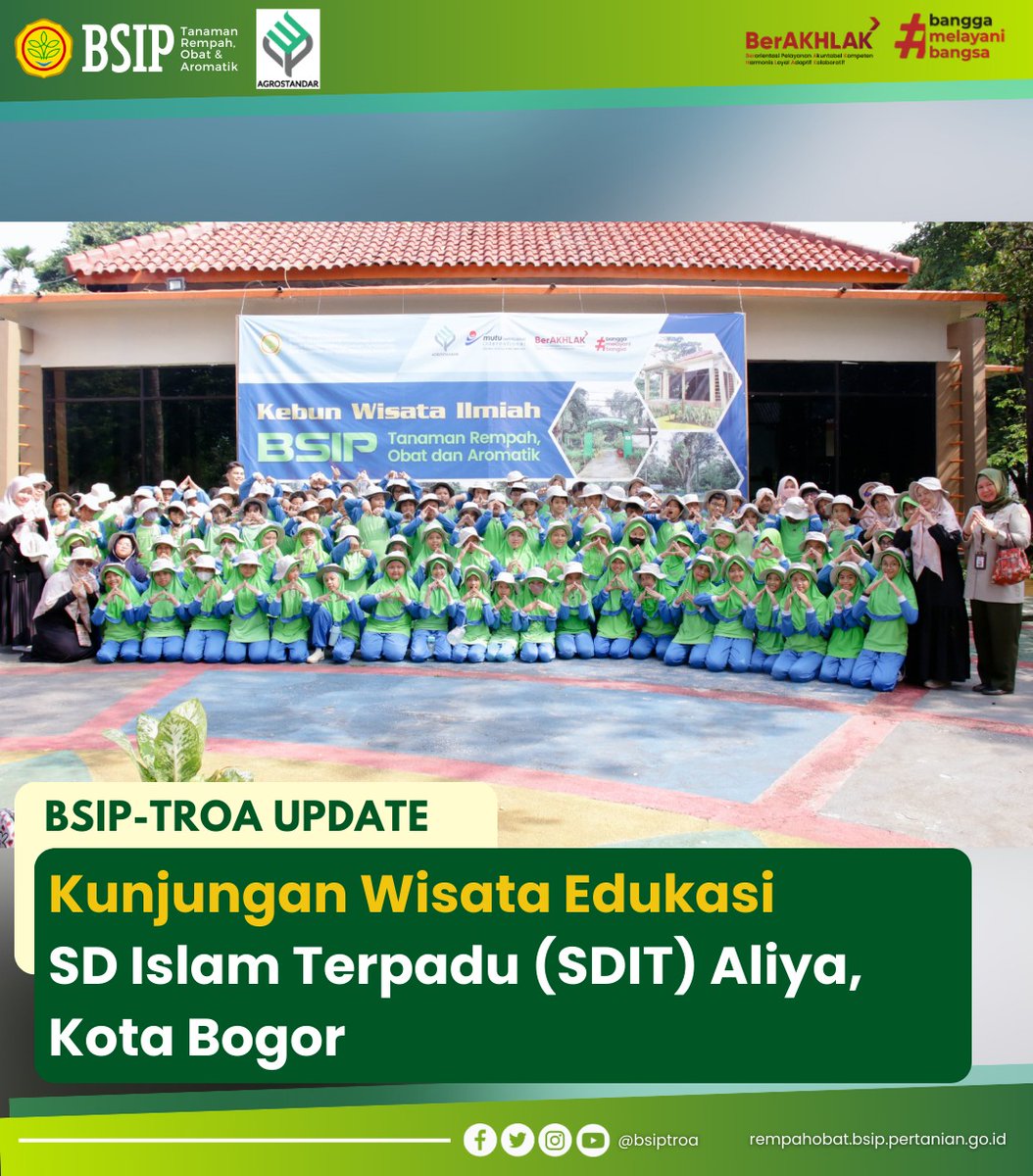 brmprempahobat's tweet photo. Senin (06/11) Balai Pengujian Standar Instrumen Tanaman Rempah, Obat dan Aromatik (BSIP-TROA) menerima kunjungan dari SD Islam Terpadu (SDIT) Aliya, Kota Bogor.
(Azwar/BSIP-TROA)
#agrostandar
#bsiptroa
#majumandirimodern https://t.co/VQBAweDx1N