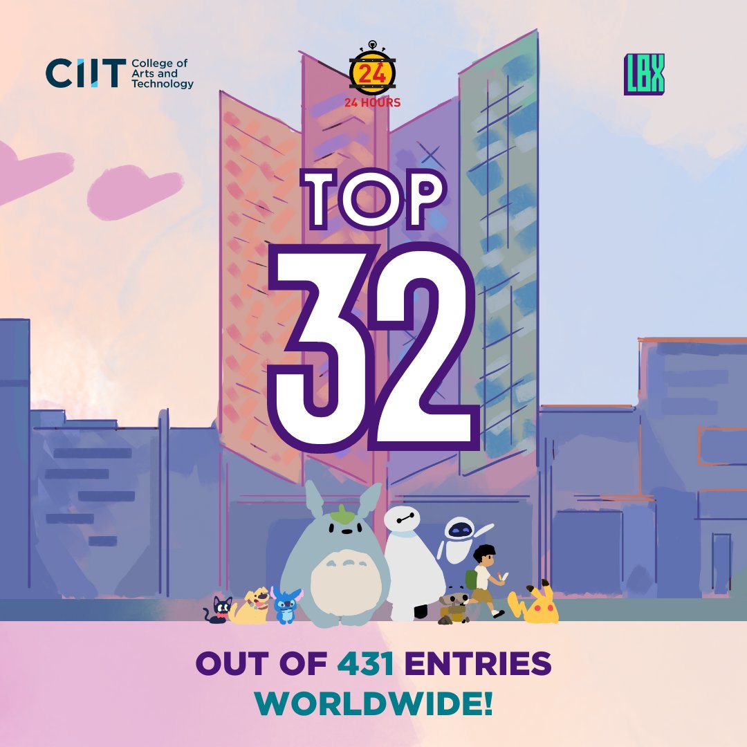 ciitphilippines's tweet photo. 🎉 A moment to celebrate excellence! 🌟 CIIT BMMA students and Lightbox Org members triumphed in the 24 Hours Animation Challenge, with their entry film securing a spot in the 𝗧𝗼𝗽 𝟯𝟮 𝗼𝘂𝘁 𝗼𝗳 𝟰𝟯𝟭 𝗴𝗹𝗼𝗯𝗮𝗹 𝗲𝗻𝘁𝗿𝗶𝗲𝘀. https://t.co/gbyecWbh3n