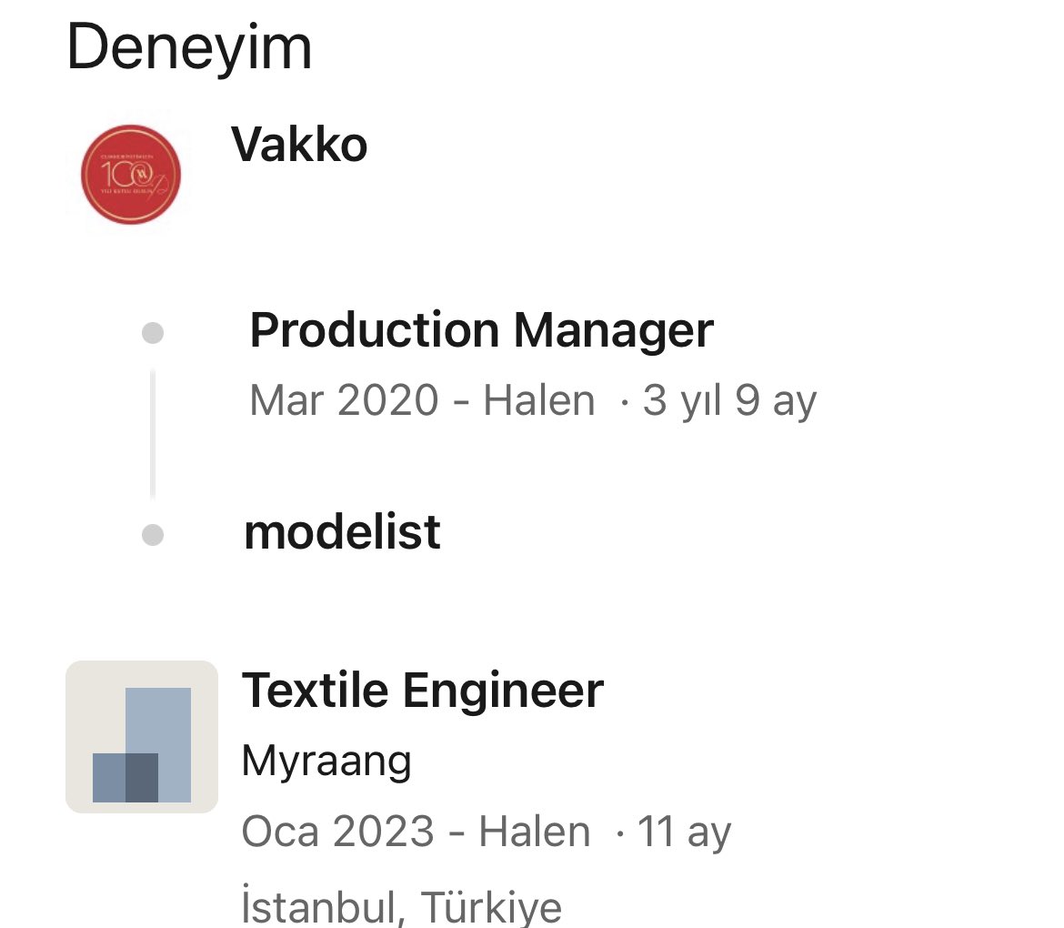 LinkedIn hesabında halen Vakko’da çalıştığı yazıyor. Yarın Vakko yöneticileriyle de görüşeceğim.