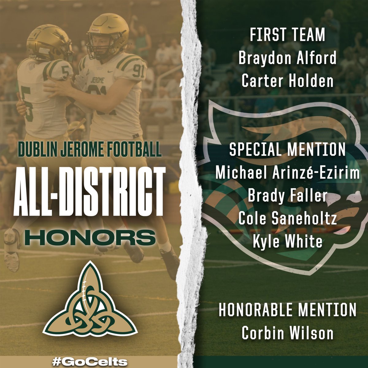CeltsFootball's tweet photo. These students make us proud every day.  Congrats to our All-District football players for your Division 1 recognition!  @AlfordBraydon @Carter_Holden7 @EzirimArinze @BradyFaller23 @ColeSaneholtz  @kyle_white5 @Corbinwilson25 https://t.co/GYxZwNaPVA