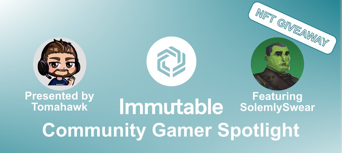 NicolasTomahawk's tweet photo. Every week, I will showcase 1 active gamer/community contributor from any @Immutable partnered #gaming project by posting a short-form interview thread on #TwitterX
Week 15 - IMX Community Gamer Spotlight goes to:
⭐️@solemly_swear | Gamertag = SolemlySwear
🧵+#Giveaway👇(1/17) https://t.co/gylfnOJkUu