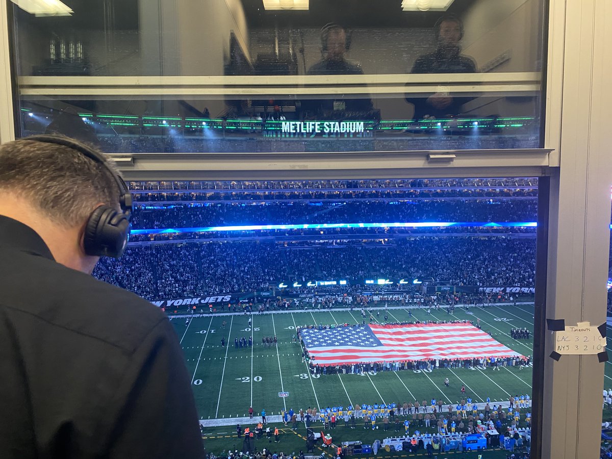 Watching hubby @kurt13warner work @WestwoodOne @nfl for the first time So proud of how hard this man works and happy he gets to do what he loves to do…talk football.