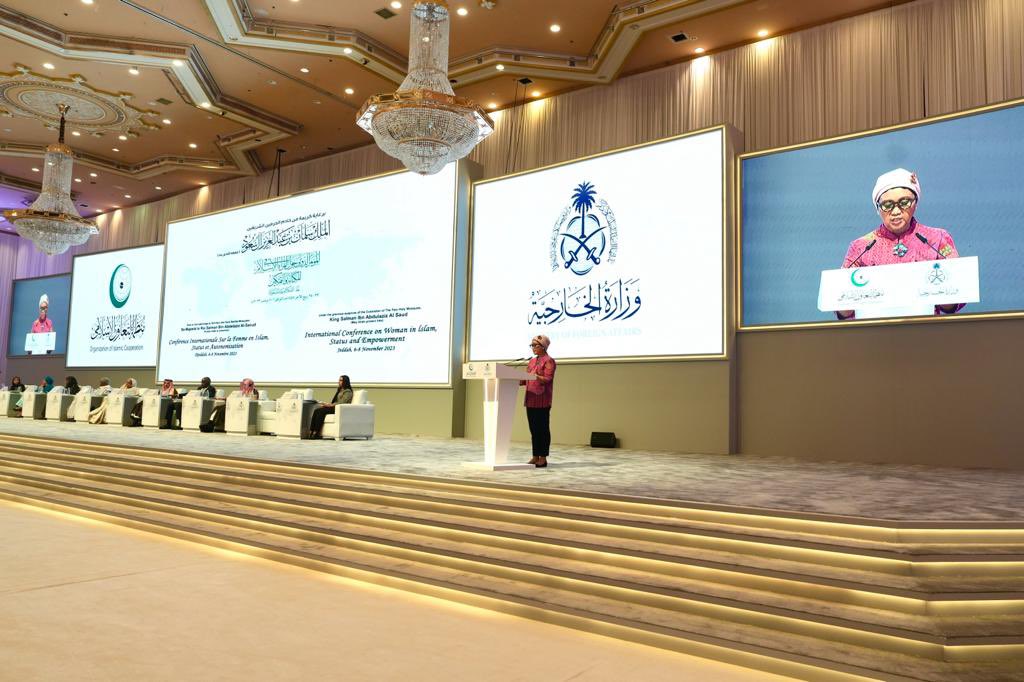 I had the honour to speak on behalf of the Asia Group at the <a href="/OIC_OCI/">OIC</a> International Conference on #Women in Islam (Jeddah, 06/11)

As we speak, thousands of Palestinian women in #Gaza are suffering. We must not forget their plight.
