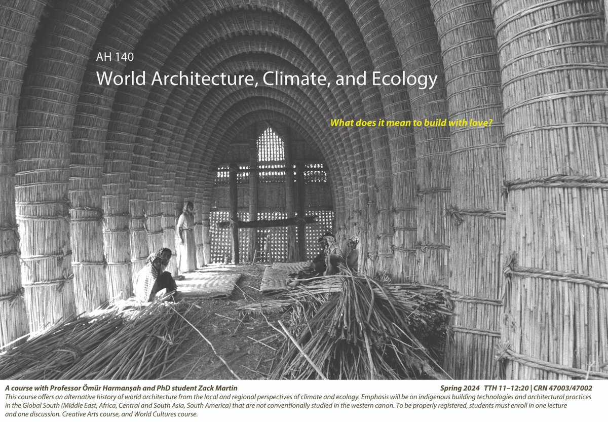 New undergraduate course for the spring semester! #climate #architecture #ecology What does it mean to build with love? <a href="/UIC_CADA/">CADA</a>