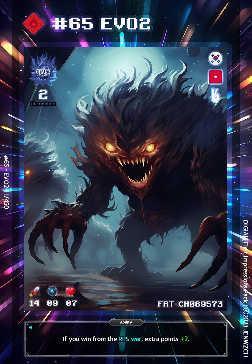 DigiaiProject's tweet image. Card Update! [First Impressions Pack] ⓒ2023 Digiai Card Collection, JENWZCH opensea.io/DIGIAI #digiai #NFT #NFTS #NFTs #NFTcollection #NFTdrops #NFTs #OpenSeaNFT #opensea #NFTcollectibles #NFTCommunity #NFT #NFTartist #OpenSeaNFT #opensea #midjourney #digimon #pokemon
