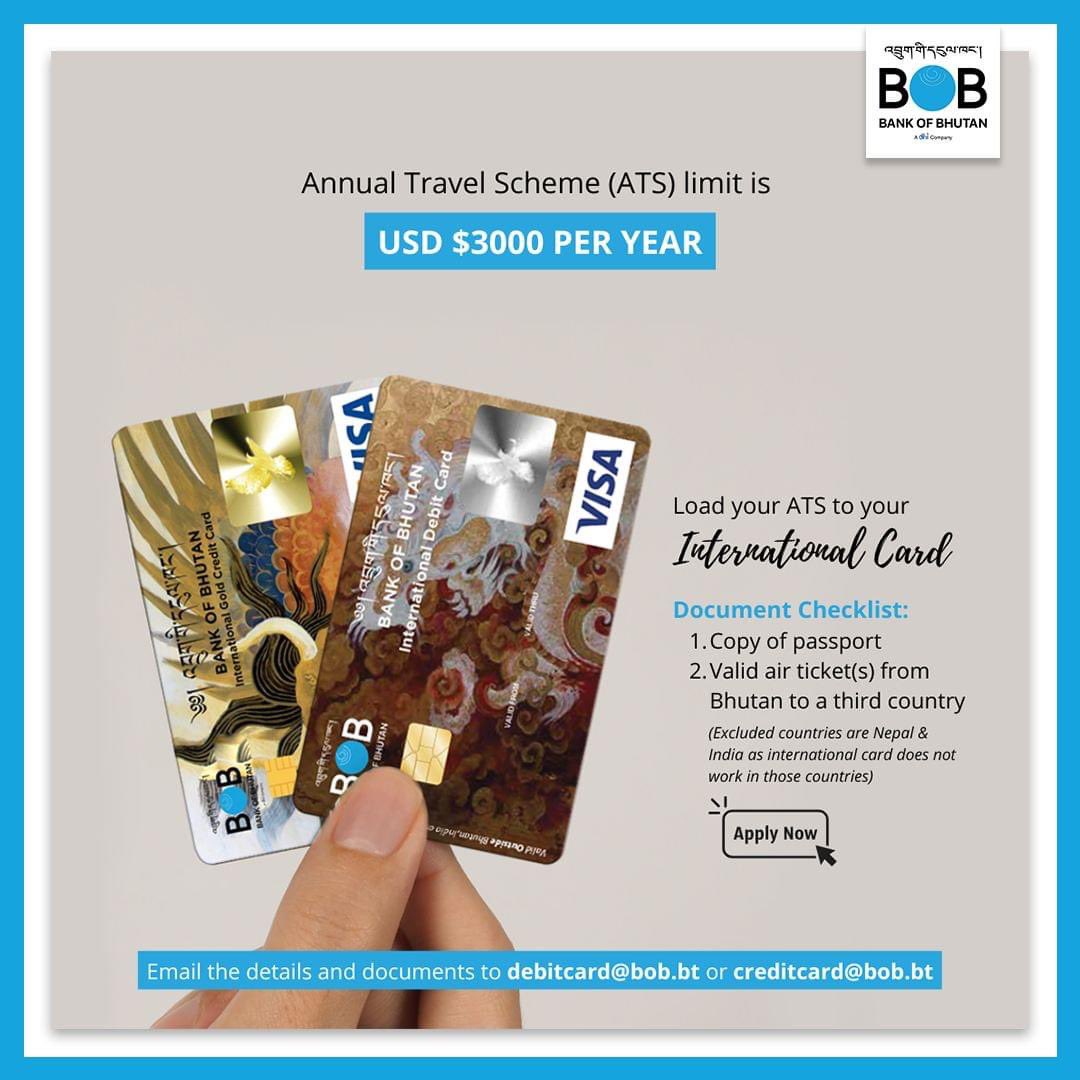 𝗔𝗻𝗻𝘂𝗮𝗹 𝗧𝗿𝗮𝘃𝗲𝗹 𝗦𝗰𝗵𝗲𝗺𝗲 (𝗔𝗧𝗦) 𝗼𝗻 𝗩𝗜𝗦𝗔 𝗜𝗻𝘁𝗲𝗿𝗻𝗮𝘁𝗶𝗼𝗻𝗮𝗹 𝗗𝗲𝗯𝗶𝘁/𝗖𝗿𝗲𝗱𝗶𝘁 𝗖𝗮𝗿𝗱 💸💳

ATS limit is USD $3,000 per year