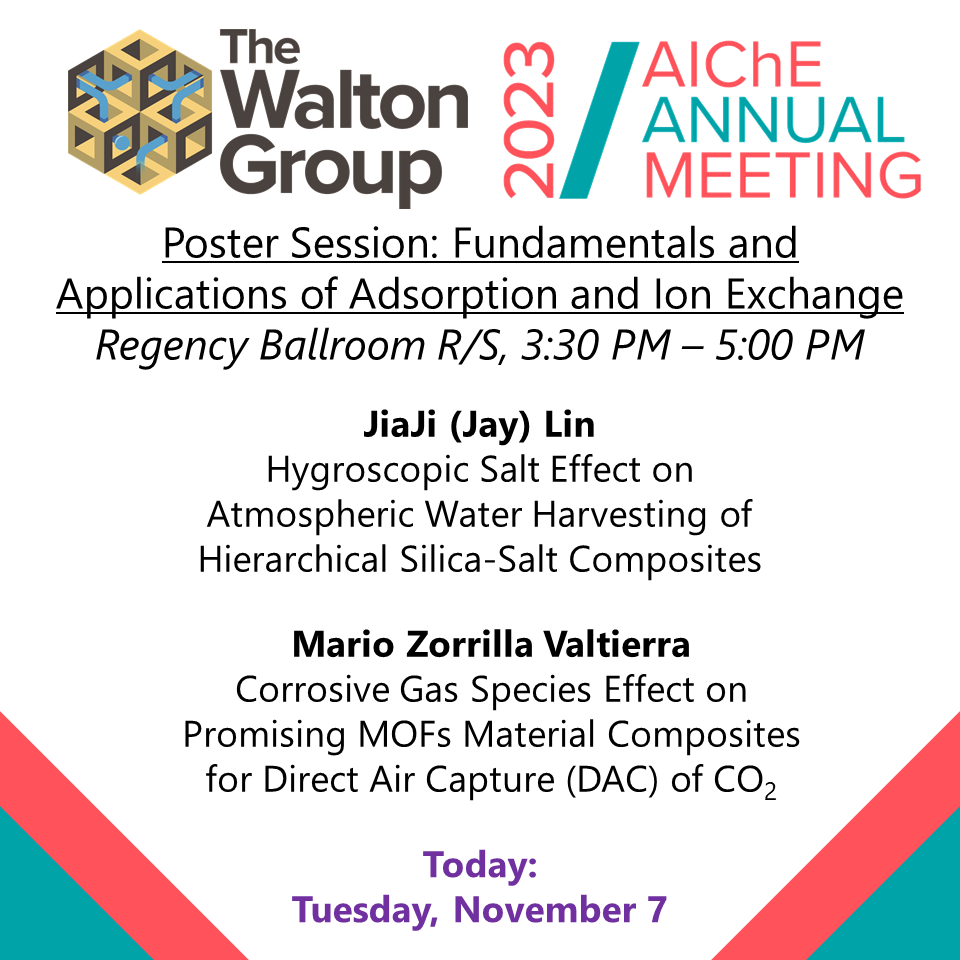 #AIChE2023 Day 3 is packed full of presentations from our group! Lape and Mengjiao will be at the 'Meet the Industry Candidates' poster session and also present their research. Mario and Jay will be presenting their first posters. Can't wait to see everyone there! #AIChEAnnual