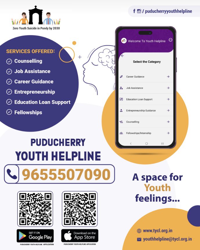 Hello Everyone 🥳 We’re happy to announce our Youth Helpline App, designed to provide professional and accessible mental health services.

✅ 24/7 Support
✅ Certified Professionals
✅ Confidential and safe
✅ Tools for Self-Care

*Click to download:* play.google.com/store/apps/det…