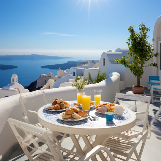 Breakfast in Greece.