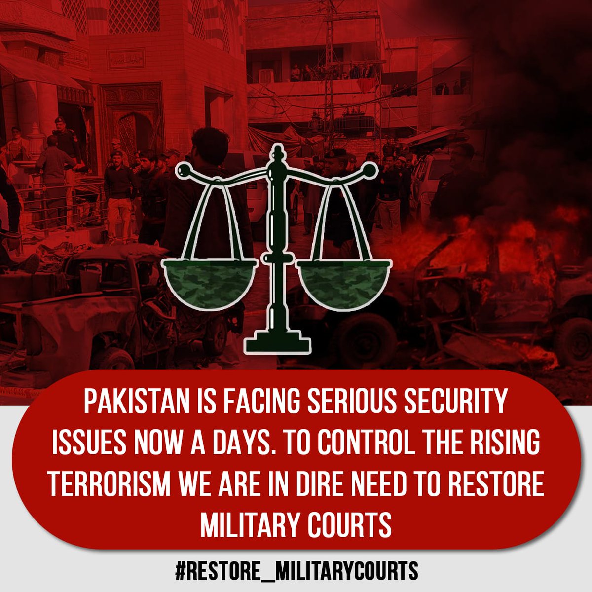 Yes! I strongly agree with this. Military courts are necessary and they are not against the  constitution of Pakistan. I demand for the revival of Military courts in Pakistan for the betterment of the state.
#Restore_MilitaryCourts
