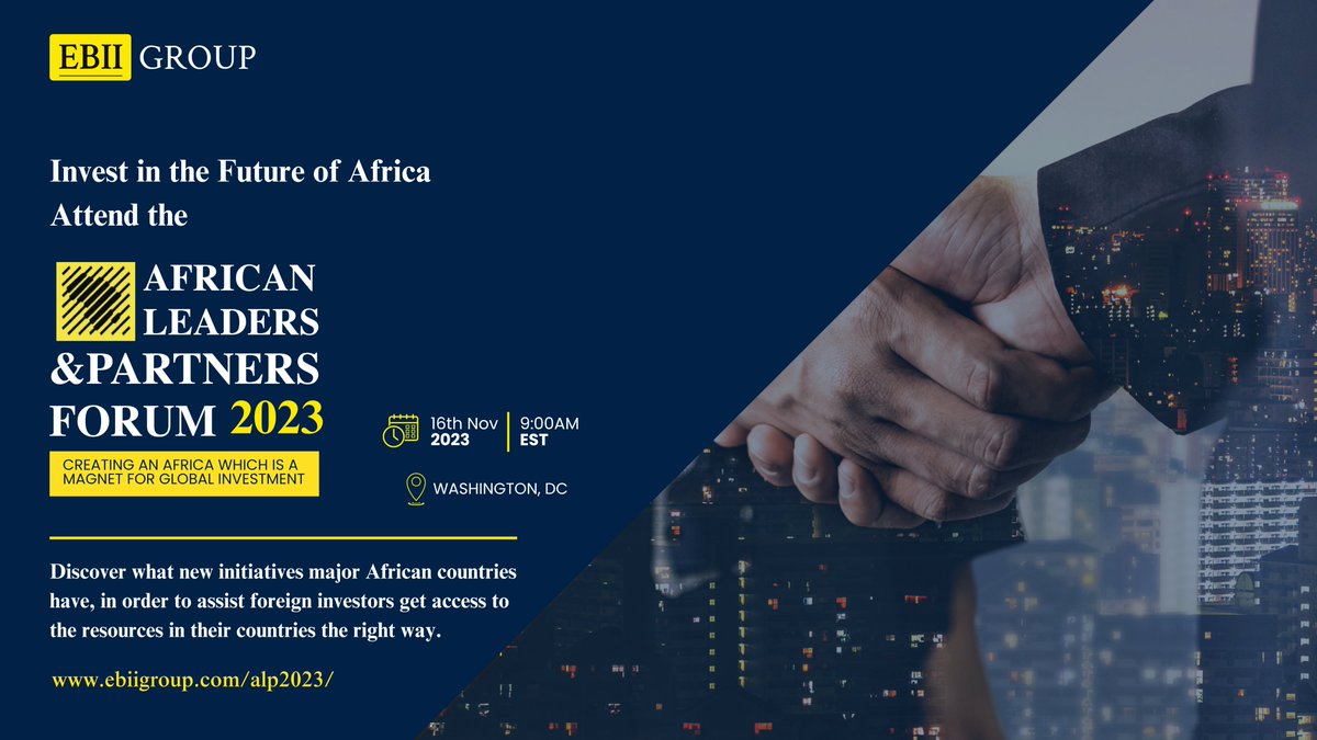 Friendly Reminder! Just Days away from #ALPForum23:

Uniting investors &amp; stakeholders in African Investment.

Join us Nov 16, 2023, @ African Union Mission, Washington

Register: lnkd.in/eqd-tU5c

Shape the future of African investments!