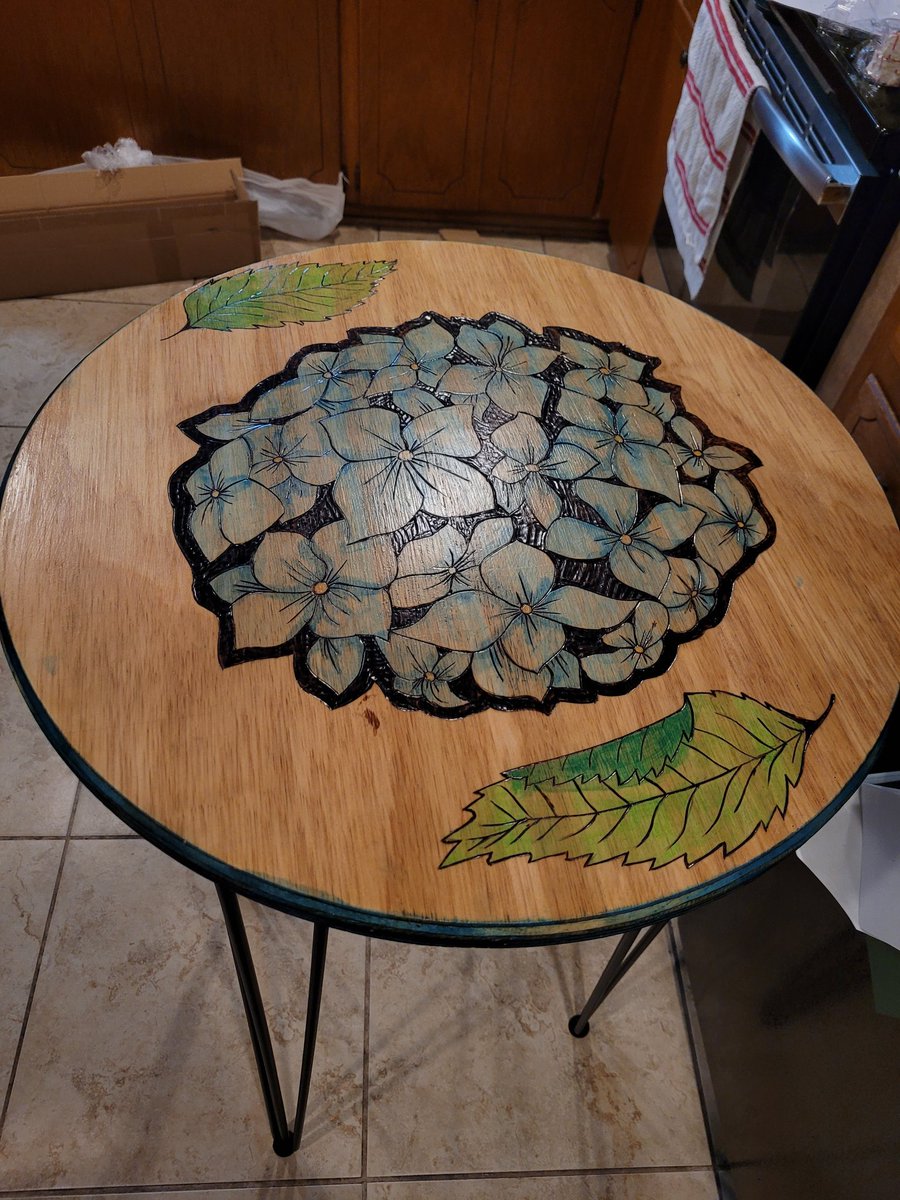 artingoyle's tweet image. I made a hydrangea table!