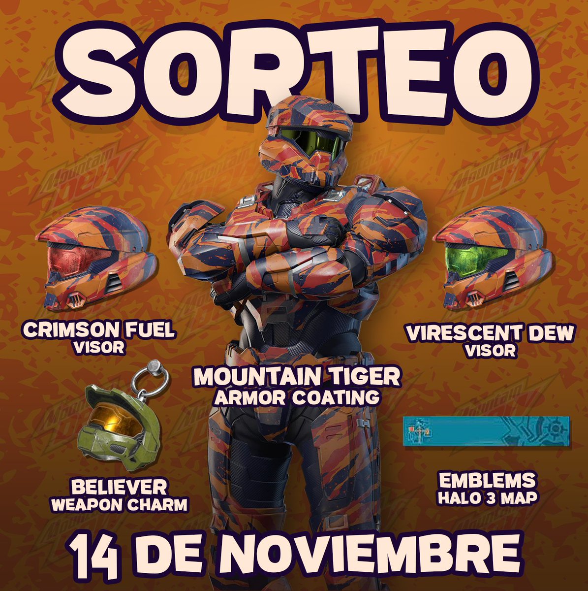 TheShadow1832's tweet photo. 🎁SORTEO MTN DEW GAME FUEL🎁
Este 14 de Noviembre se estrenan los nuevos mapas de Halo 3 Refueled en #HaloInfinite para celebrar sortearemos el bundle especial de MTD DEW, participa: 

PARA PARTICIPAR:
- Seguir esta cuenta
- Like y RT a esta publicación
- Etiquetar a 2 amigos https://t.co/xdGFuH3jXo