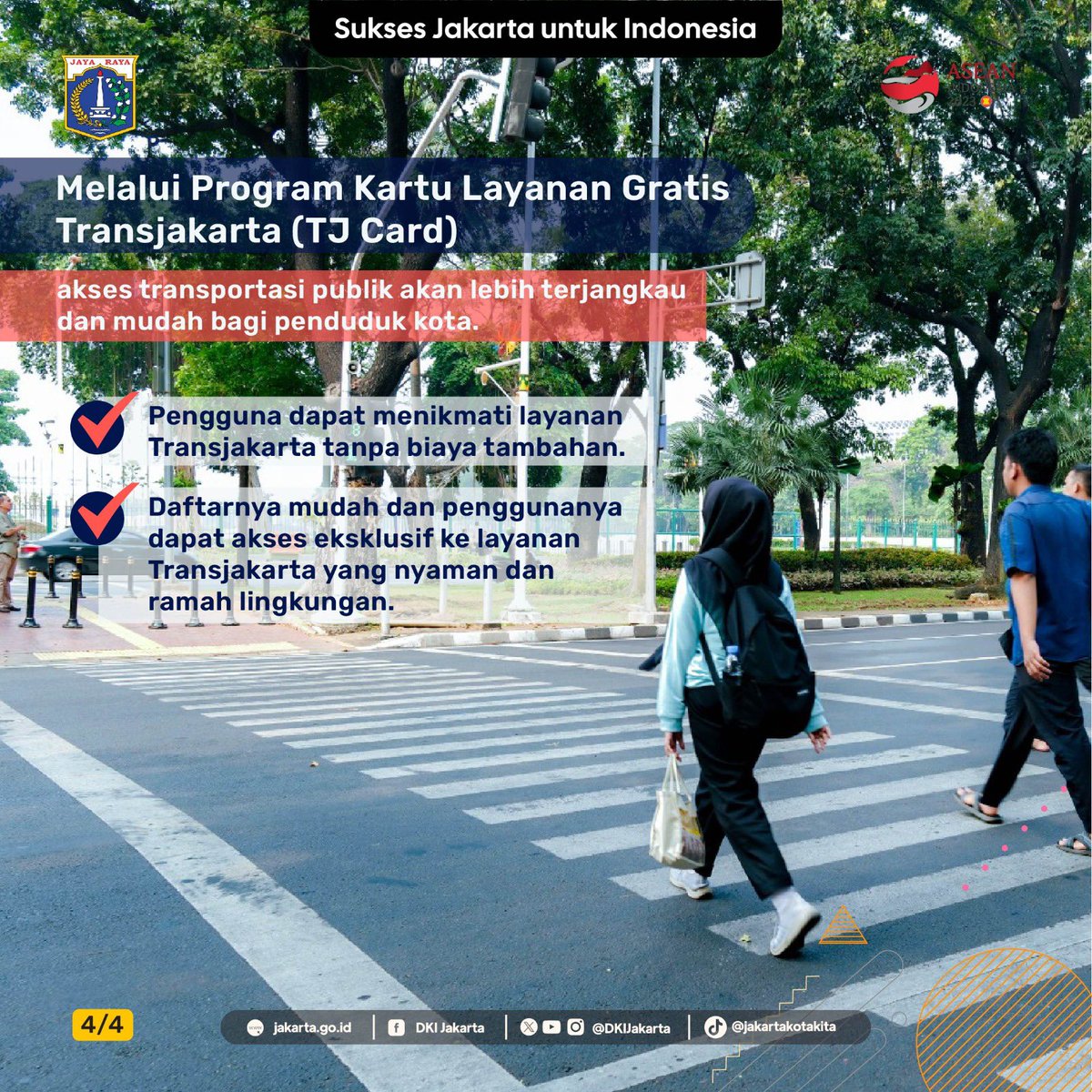 DKIJakarta's tweet photo. Warga Jakarta perlu tahu, nih. Ada 15 golongan yang bisa mendapatkan akses Transjakarta gratis dengan kartu Jakcard Combo dan TJ Card. 

Dengan program kartu layanan gratis ini, tujuannya adalah untuk memberikan kemudahan bagi warga Jakarta untuk mengakses Transjakarta. 

Lalu, siapa saja yang termasuk dalam 15 golongan tersebut? Simak di infografis di atas ya! 

#dkijakarta #suksesjakartauntukindonesia #JagaJakarta #JakartaUntukASEAN #transportasipublik #transjakartagratis #kartulayanangratistransjakarta