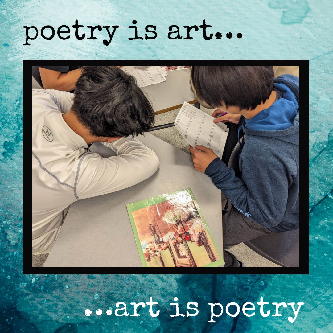 ALLSAINTSccsd's tweet photo. Mrs. Fellinger's ELA 10-1 students used art to inspire poetry.

#legendsownit https://t.co/zAecYAHzx1
