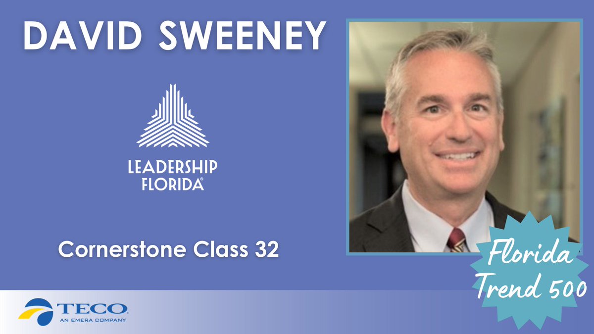 LeadershipFla's tweet photo. Congratulations to David Sweeney (#CornerstoneClass32 #IceIceBaby, #NortheastRegion) for being selected as one of @FloridaTrend's Top 500 Influentials in Florida in the Real Estate category. David is the CEO of RS&H.
Sponsor: @TampaElectric https://t.co/8mwbxVEbO1