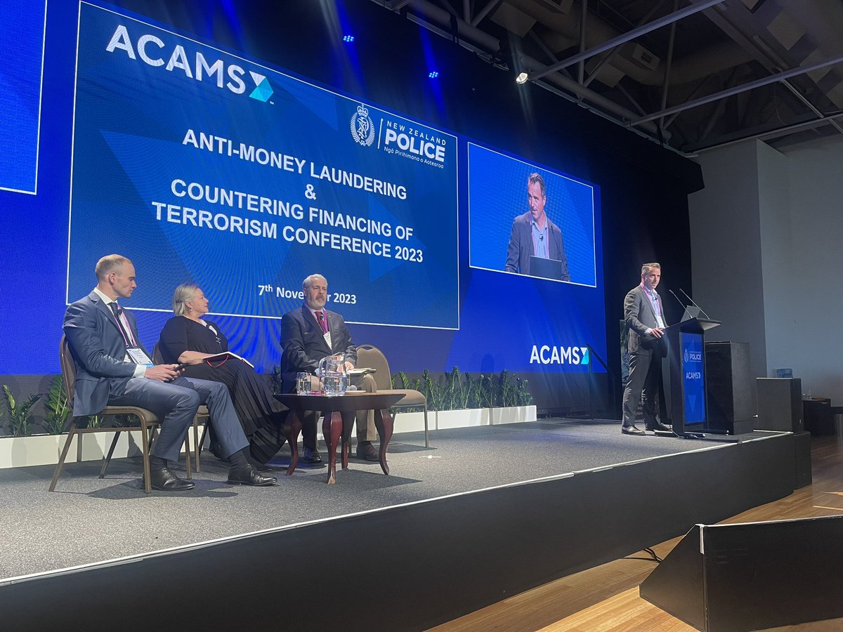 NZFIU's tweet photo. The Road to Perpetual #KYC was the topic of a panel this afternoon chaired by Chris Faherty of @KordaMentha with panel members Joanne Proud of @MUFGEMEA, financial crime expert Edward Clark, and Gavin Coles of Kasker Consulting #nzfiu #aml #cft https://t.co/DqMWimR5t7