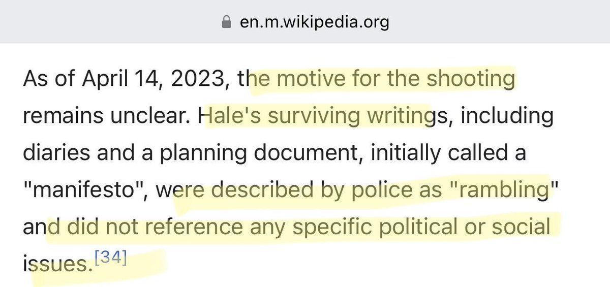 So authorities blatantly lied when they said the tranifesto “didn’t reference any specific political or social issues.” If they’re willing to lie to you about the motive for mass shooting a bunch of little kids…what won’t these people lie to you about? 🧐 #NashvilleManifesto