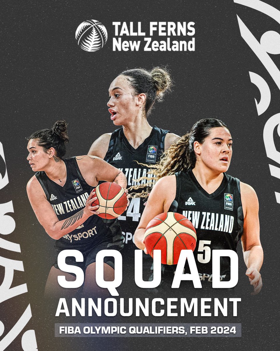 TallFerns's tweet photo. 📣 With the 2024 Paris Olympics on the horizon, the Tall Ferns have announced a 16-strong extended Tall Ferns squad, in contention for the FIBA Olympic Qualifier Tournament in Feb next year.

🔗 Read more at: https://t.co/1nIDlqp2i4 👀 https://t.co/U5larPfwah