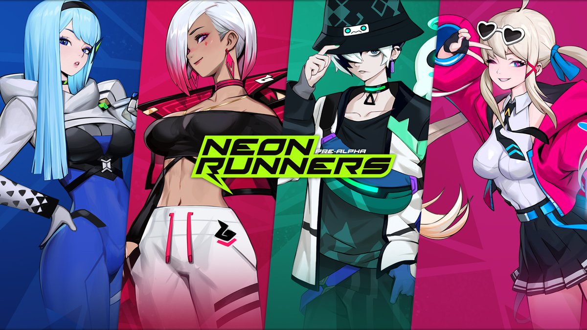 NeonRunnersEN's tweet photo. Meet our first four runners!
Who will you choose as your main runner?🤔
Tag your friends👥 to sign up for the play-test next week!

👉Sign Up: https://t.co/AV3JPKvWLW 

#NEONRUNNERS #PRE_ALPHA #PLAYTEST #GAMEDEV https://t.co/3jIM8rZGFP