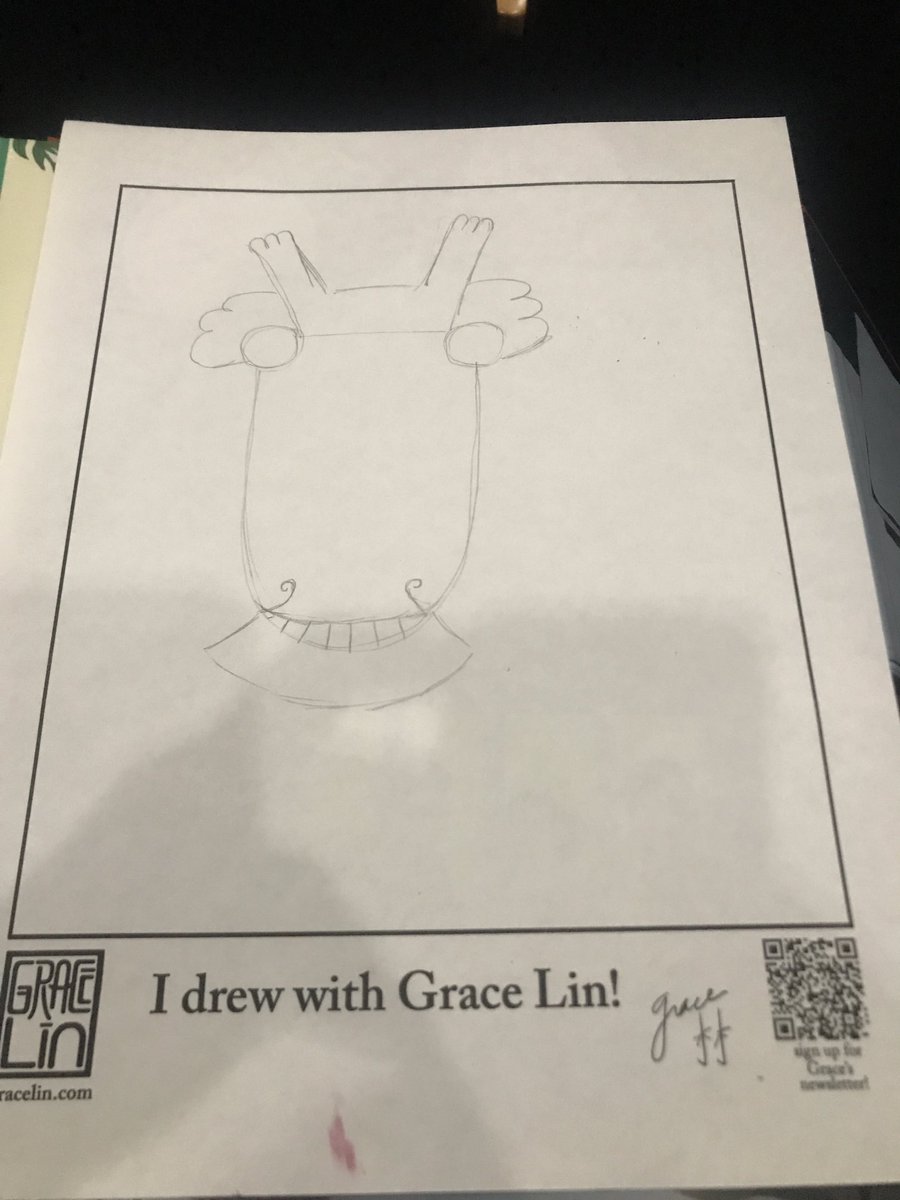 ReadingFitz's tweet photo. @ORVanderVelde and I got to spend the evening with @pacylin! We learned the stories behind some of our favorite Chinese foods and how to draw a dragon. Thanks Grace Lin for a wonderful presentation! #gracelin #kidlit #authormeeting https://t.co/uKB7jBc8Zj