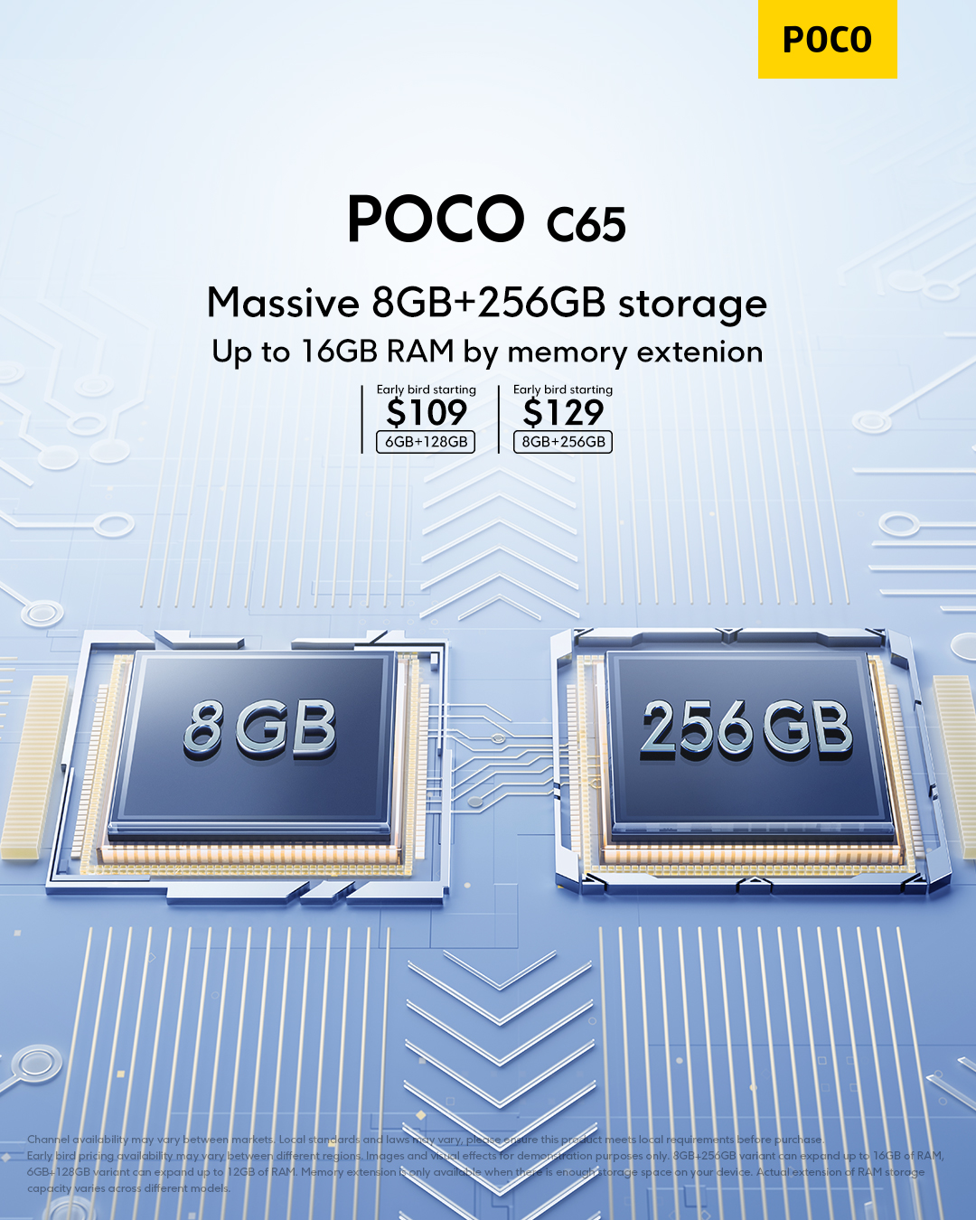POCO on X: #POCOC65 introduces the first-ever massive 8GB+256GB storage in  the C series, up to 16GB RAM by memory extension. Ready to take your  storage to the next level? 💪  /