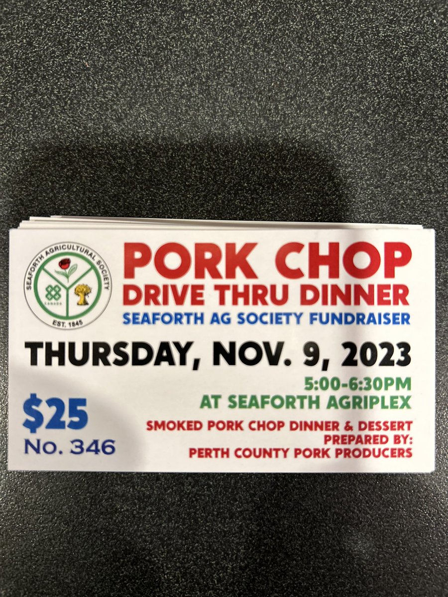 Let Seaforth Ag Society cook for you Thursday night!  I have a few tickets left- let me know if you want them :) help out a good cause and have a great meal.