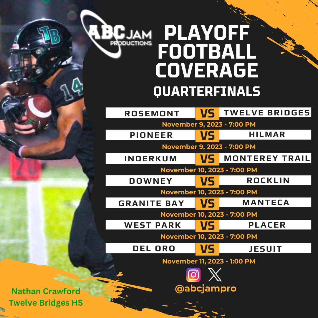 Quarterfinal weekend is possibly the best weekend of the football season. I’m excited to share with all of you this incredible slate of games. Shoutout to the MVP of the people, @nathan_crawford for being our feature athlete this week.