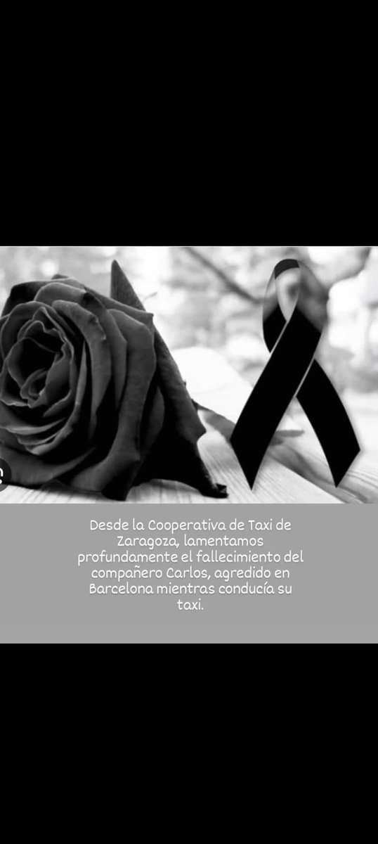 Caravana Verde también junto al taxi de Zaragoza se suma al dolor del taxi de Barcelona por el terrible suceso del compañero Carlos <a href="/zarataxi/">Asociación Provincial de Auto-Taxi de Zaragoza</a> <a href="/Jorge_Azcon/">Jorge Azcón</a> <a href="/ChuecaNatalia/">Natalia Chueca</a> <a href="/radiotaxi38/">Radio Taxi Aragón 38</a> <a href="/RTaxiZaragoza42/">Radio Taxi Zaragoza</a>