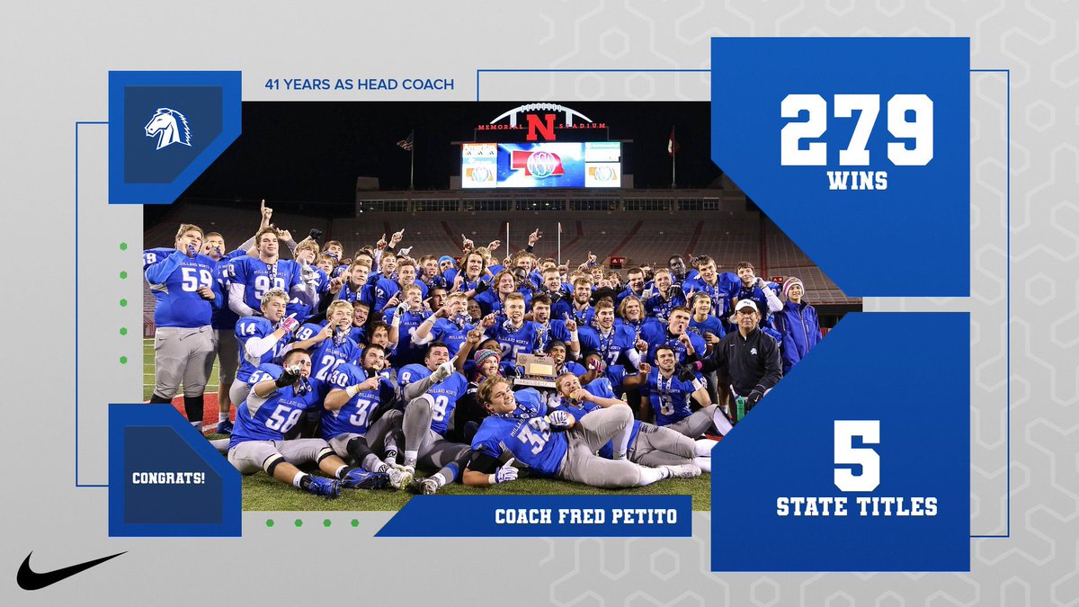 The first person that comes to mind when you think of Millard North HS is Coach Petito.  He has been at Millard North since it opened.  He has been the <a href="/MillardNorthFB/">Millard North⚡FB</a> head coach for the last 41 years.  Coach is retiring, but his legacy will last forever! #thankyou