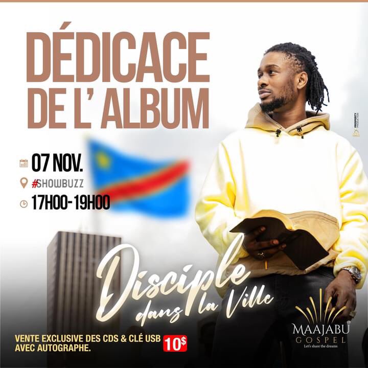 🇨🇩KINSHASA JE SUIS LÀ pour la dédicace de notre nouvel album ce mardi 07 NOVEMBRE à SHOWBUZZ