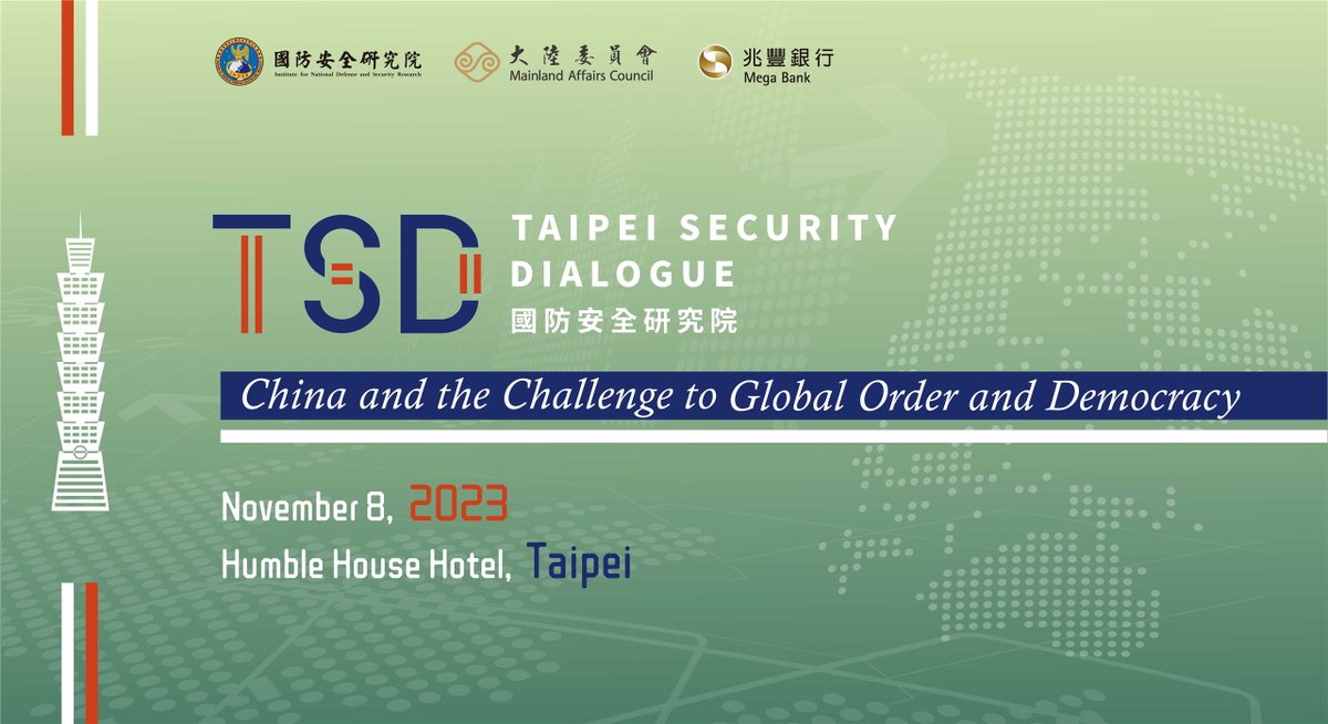 wentisung's tweet photo. Taipei Security Dialogue kicks off tomorrow. #TSD23
https://t.co/NW2SsFHUrl https://t.co/h9l1D2hIwg