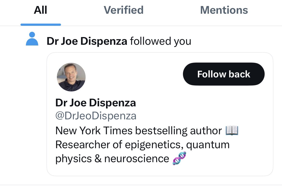 Risis's tweet photo. @DrJoeDispenza Hi, Dr. Joe. Just a note to alert you about a fake account posing as yourself (a couple of letters inverted in the name). https://t.co/UbivvipEpF