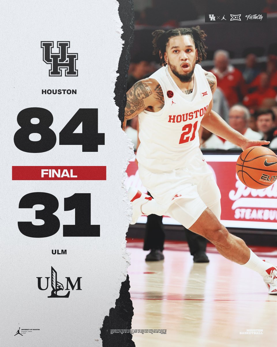 COOGS WIN!
presented by <a href="/thejointchiro/">The Joint Chiropractic</a>

That's how you open a season!

<a href="/emanuelsharp_/">Emanuel Sharp</a>  | 20 pts | 4 treys 
<a href="/Dam1anKD/">Damian Dunn 🇦🇸</a>  | 18 pts | 3 treys | 3 rebs 

#ForTheCity x #GoCoogs  

NEXT – vs. Texas A&amp;M-Corpus Christi, 12:30 pm Saturday, Fertitta Center