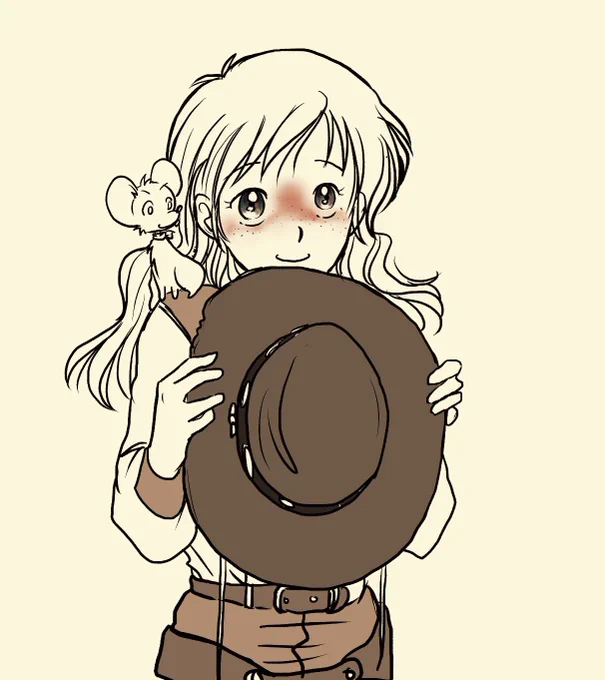 11月でコート要らずで暑いってどないやねん 今日も仕事と闘ってますよー 漫画も朝活でちょっとずつ進めてますよー 22ページ目の一コマ すぐに女の子と仲良くしちゃうネズミ