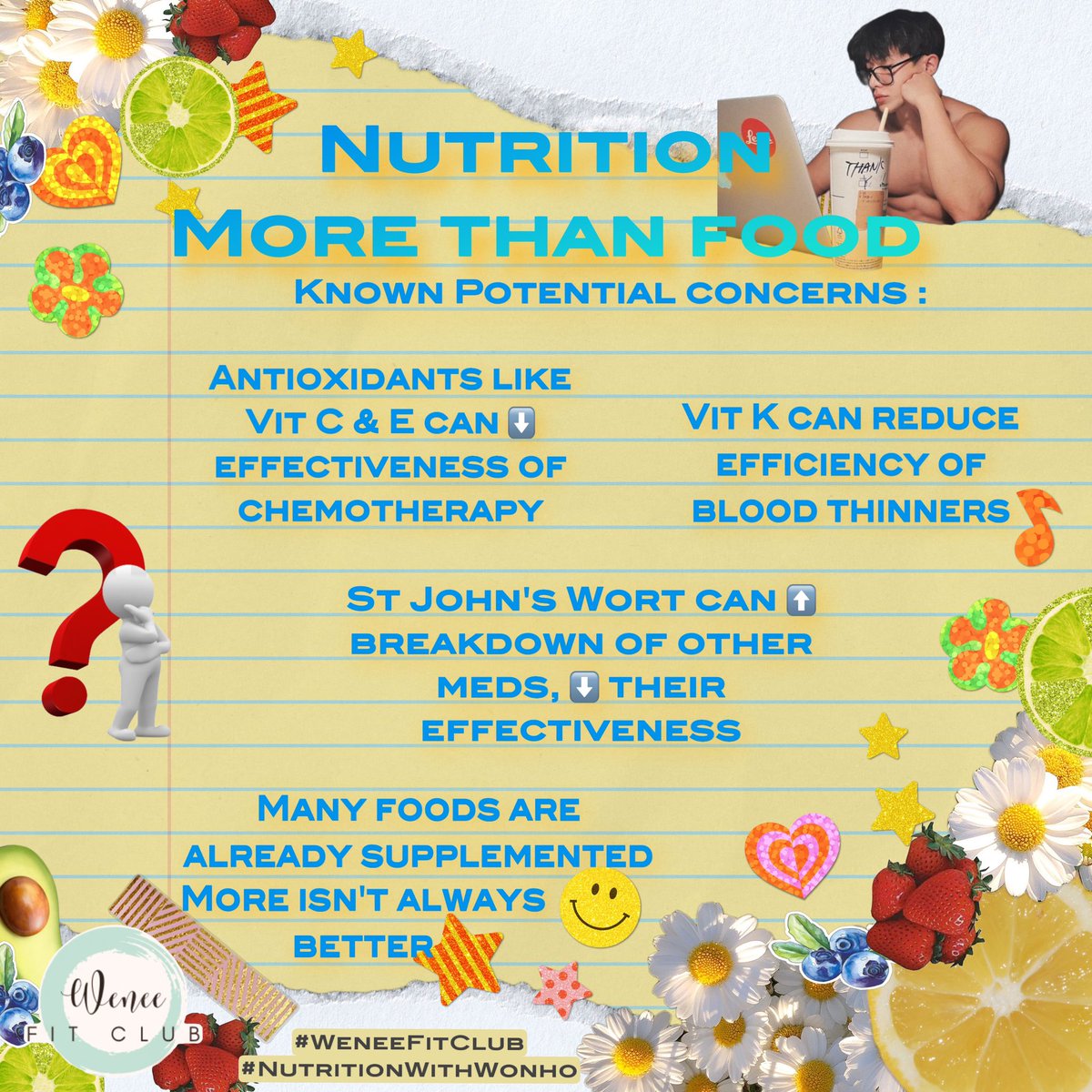 WeneeFitClub's tweet photo. #TargetedTuesday Deficient in certain vitamins/minerals or need to “fill in the blanks” in your diet. 

Dietary supplements may help, but how to choose? Here’s a few tips ⬇️

#NutritionWithWonho #WeneeFitClub #WONHO #WENEE @official__wonho @official_WH_jp @WeneeFitClub https://t.co/qZqxRSKgAj