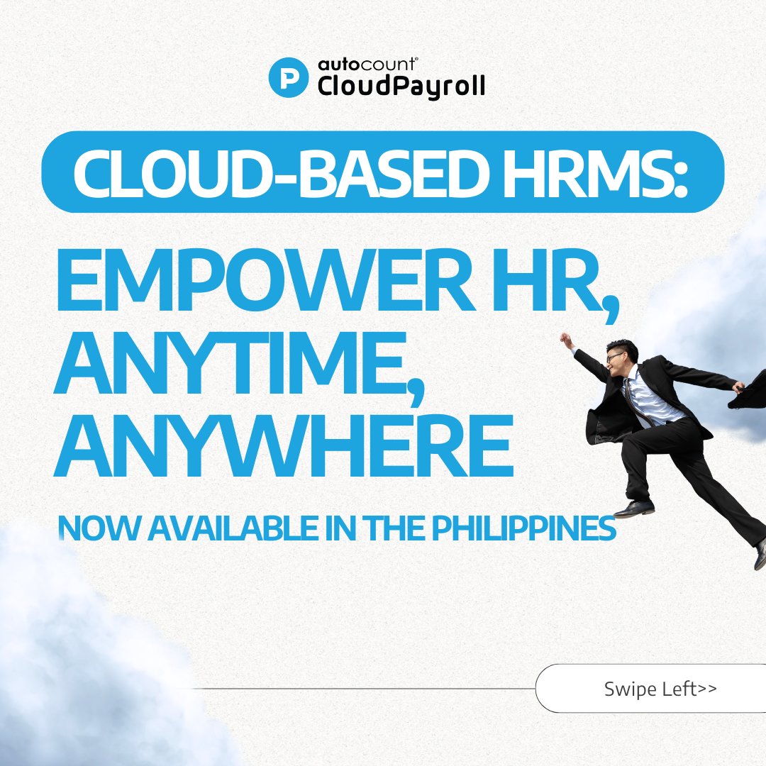 autocountph's tweet photo. 💪Empower your HR team and employees with a cloud-based HRMS system that is accessible from anywhere with any devices! Now available in the Philippines🇵🇭. With our system, you can automate your HR processes, improve employee productivity, and make better business decisions. https://t.co/fE5Sry7sGo