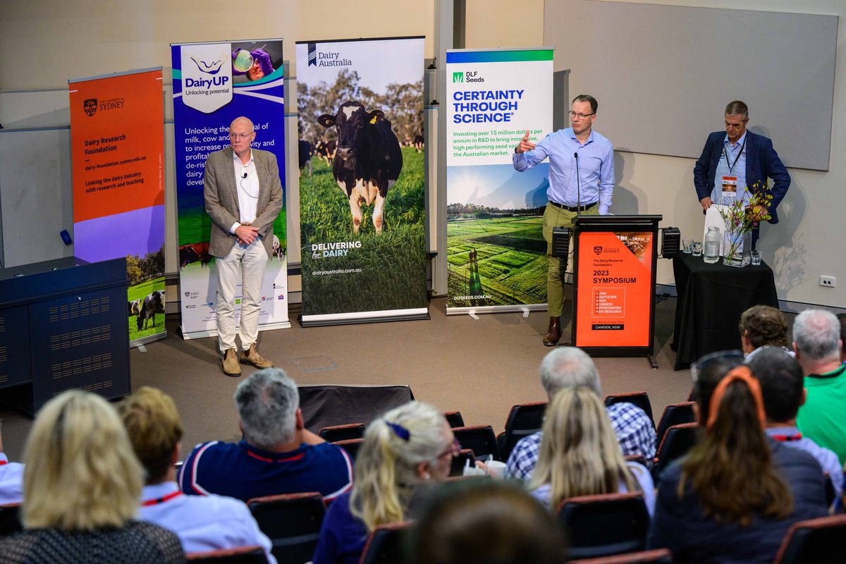 Hearing from international speakers today - Ad can Velde from the Netherlands and Dr Tim Mackle from New Zealand. #DRFSymposium #DairyResearch #UniversityOfSydney