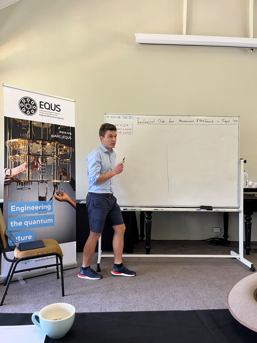 DomJWilliamson's tweet photo. Henrik Dreyer telling us about preparing topological order on Quantinuum hardware (not to scale).
#TOPO2023 https://t.co/ppCG41scnh