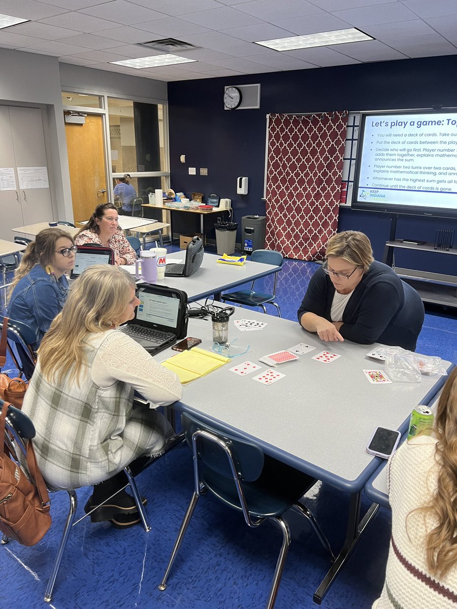 switzsc's tweet photo. Our @switzsc teachers continue challenging themselves learning new math strategies and digging further into our IN standards and frameworks. @CFless @EducateIN  @CIESCtweets #PacerPride https://t.co/J4a9qAAxOv