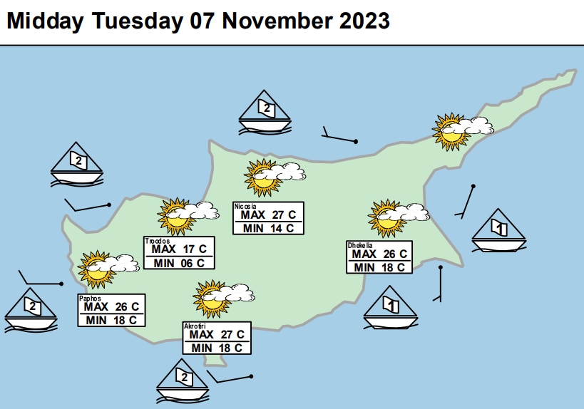 MetOAkrotiri's tweet photo. ☀️Fine and sunny today with light winds.
#Cyprus #MetOffice #Cyprusweather https://t.co/V0KWocmx9k