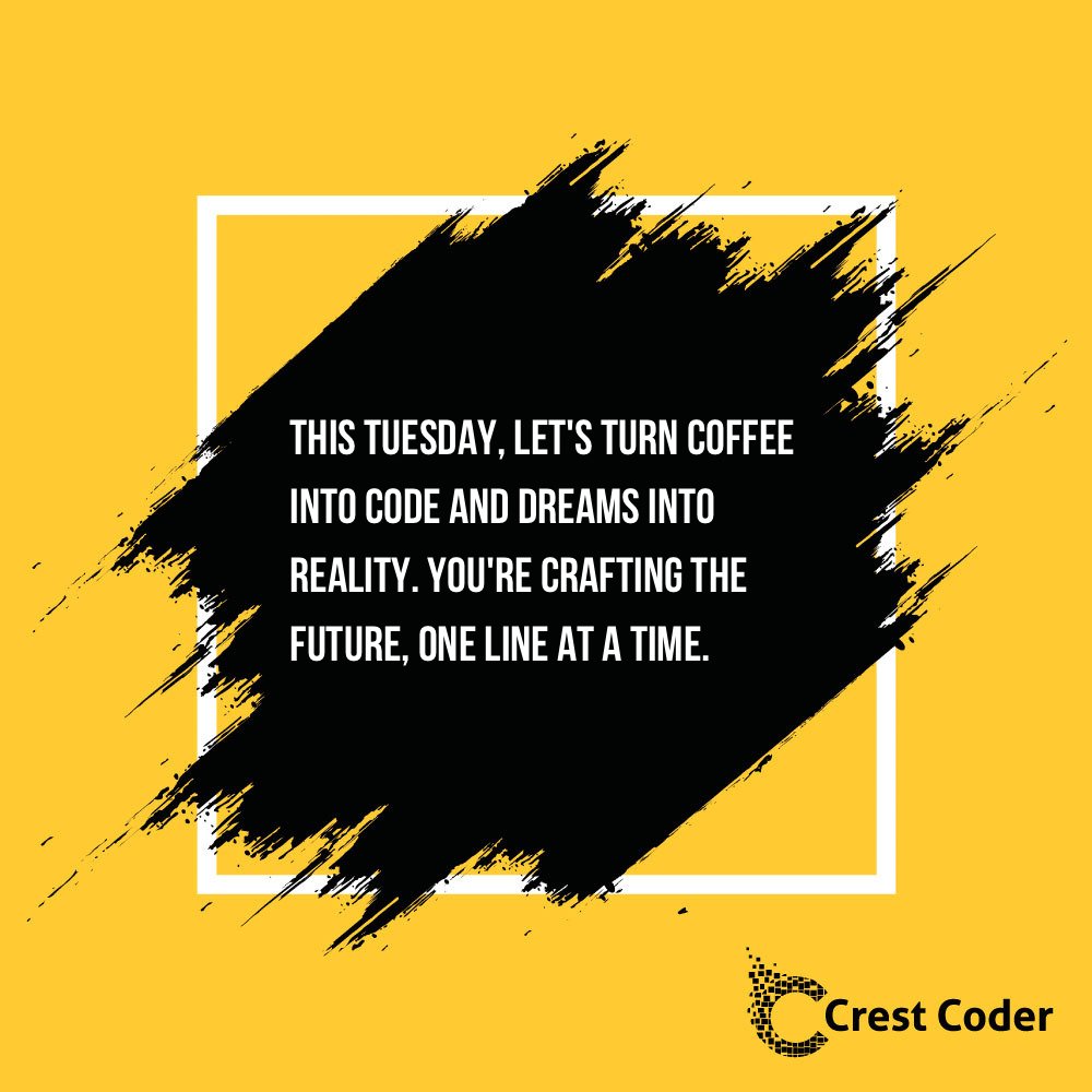 CrestCoder's tweet image. What is your Tuesday #motivation?
#AppDevMasters #WebAppInnovators #CodeCreators #MobileTechGurus #WebWizardry #AppSolutions #InnovateAndCreate #CodeToPerfection #digitaldevelopment #WebDevGenius #AppInnovation #TechSavvySolutions #MobileAppMagic #WebAppWorld